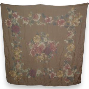 CHANEL Flower Print Large Scarf/Muffler for Women in Brown